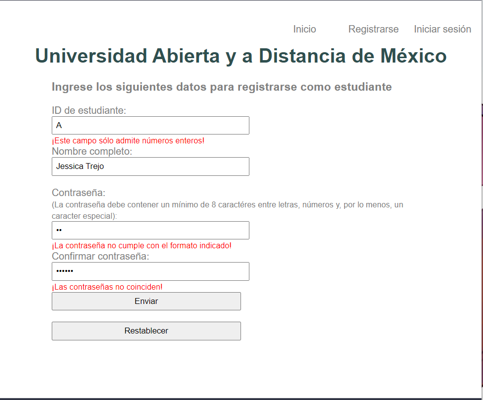 Captura Formulario JS